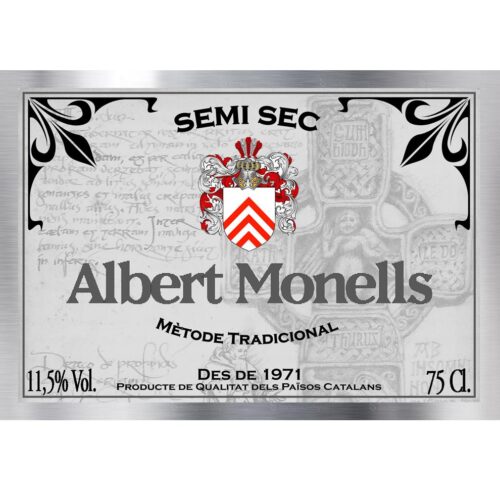 Etiqueta del Cava Semi Sec Albert Monells 1000 - Semi Dry Cava Albert Monells