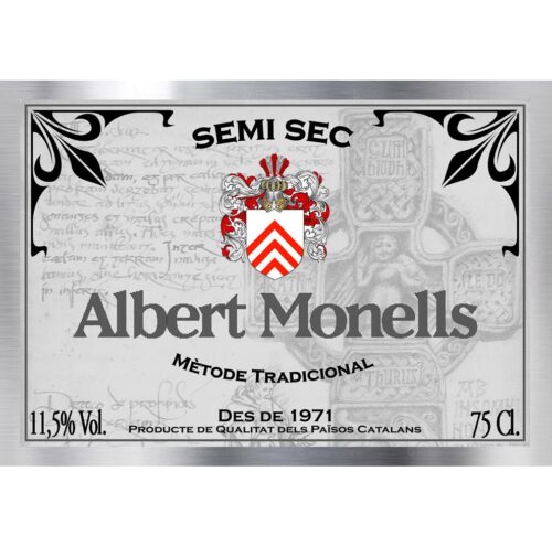 Etiqueta del Cava Semi Sec Albert Monells 1000 - Semi Dry Cava Albert Monells