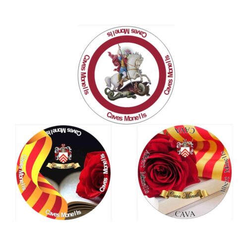 3 Plaques de Cava De la Diada de Sant Jordi Cava Badges from St. George's Day Collection
