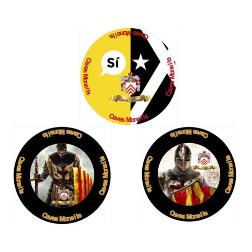 3 Plaques de Cava GUERRERS DE CATALUNYA Cava Badges from Warriors of Catalonia Collection