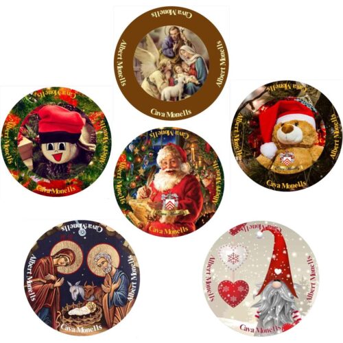 6 Plaques de Nadal Cava Badges from Christmas Collection