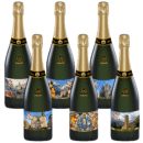 Assortment of Cava Brut Reserve of Postcards of Catalonia