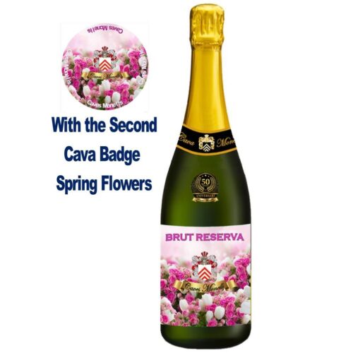Cava 02 - 1 Ampolla + Placa de Cava en Anglès Second Cava Brut Reserve of Spring Flowers
