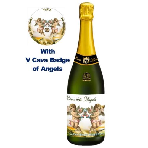 Cava 05 dels Àngels - 1 Ampolla + Placa de Cava en Anglès V Cava of the Angels Brut Reserve