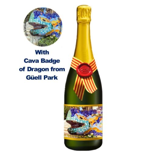 Gaudí 3 - 1 Ampolla + Placa de Cava en Anglès Cava of Dragon of Güell Park Brut Reserve