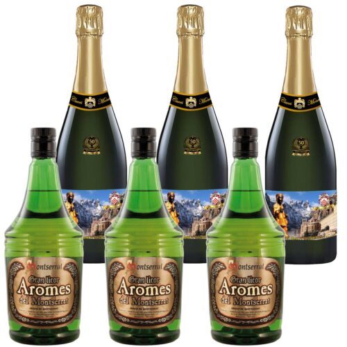 Second Assortment of 3 Greats Liquors of Aromes and 3 Cavas Brut Reserva of Abbey of Montserrat