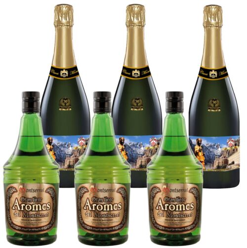 Second Assortment of 3 Greats Liquors of Aromes and 3 Cavas Brut Reserva of Abbey of Montserrat