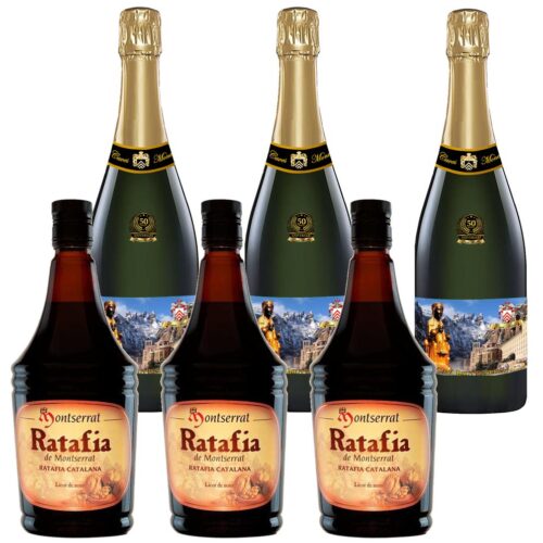 First Assortment of 3 Ratafias and 3 Cavas Brut Reserva of Abbey of Montserrat